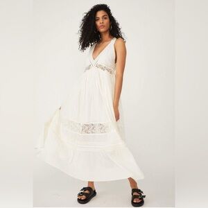 Free People Clara Lace Maxi Dress – Off White Size L